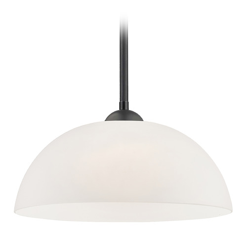 Gala Fuse Pendant in Matte Black with Dome Glass by Design Classics