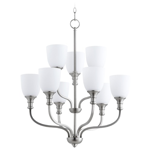 Quorum Lighting Richmond Satin Nickel Chandelier by Quorum Lighting 6811-9-65