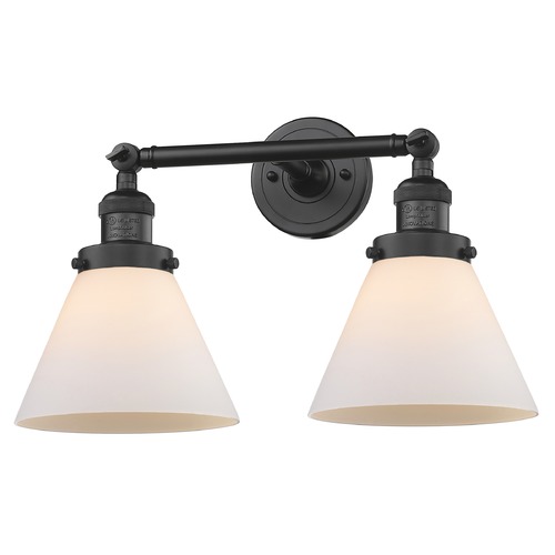 Innovations Lighting Innovations Lighting Large Cone Matte Black Bathroom Light 208-BK-G41