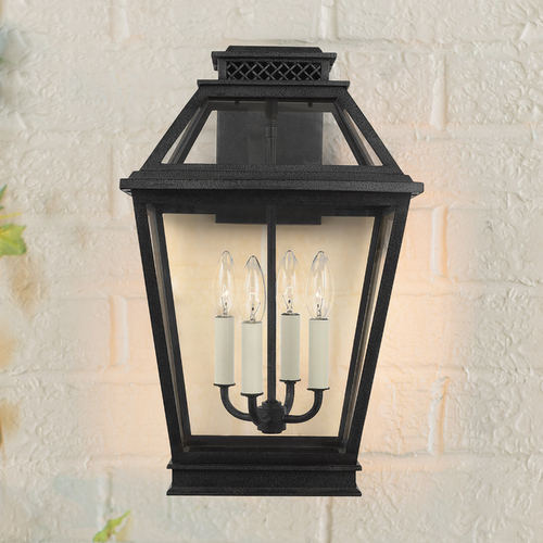Chapman & Meyers 19-Inch Falmouth Dark Weathered Zinc Outdoor Wall Lantern by Visual Comfort Studio
