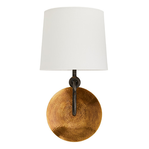 Arteriors Home Lighting Giles Wall Sconce in Hammered Brass & Blackened Iron by Arteriors Home 44749-554
