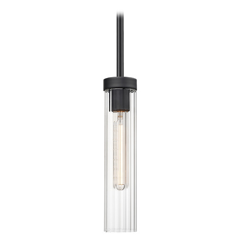 Z-Lite Beau Matte Black Mini-Pendant Light with Cylindrical Shade