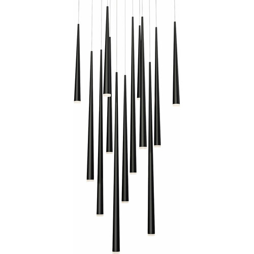 Modern Forms by WAC Lighting Cascade 13-Light LED Multi-Light Pendant in Black by Modern Forms PD-41813S-BK
