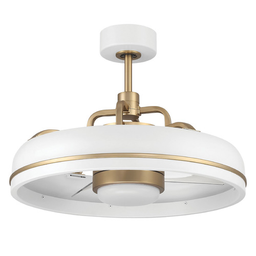 Craftmade Lighting Craftmade Lighting Taylor White/satin Brass LED Ceiling Fan with Light TYL24WSB3-NWF