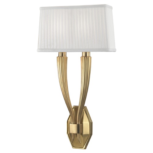 Erie 2-Light Sconce in Aged Brass by Hudson Valley Lighting