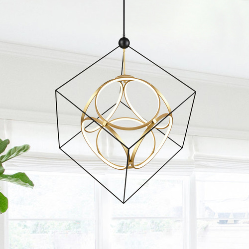 Monza Black & Antique Brass LED Pendant by Kuzco Lighting