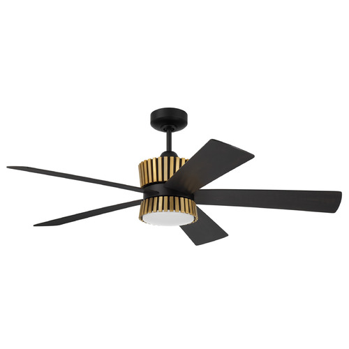 Craftmade Lighting Craftmade Lighting Theiry Flat Black/satin Brass LED Ceiling Fan with Light TRY52FBSB5-NWF