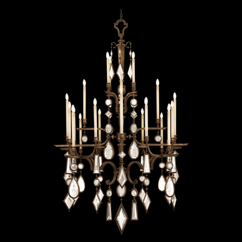 Fine Art Lamps Encased Gems Bronze Patina Crystal Chandelier