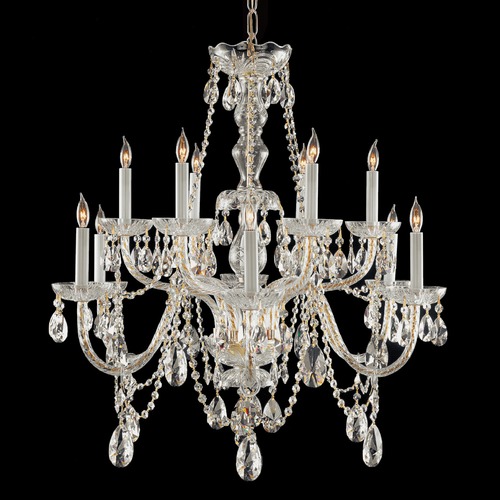 Crystorama Lighting Traditional Crystal Polished Brass Chandelier