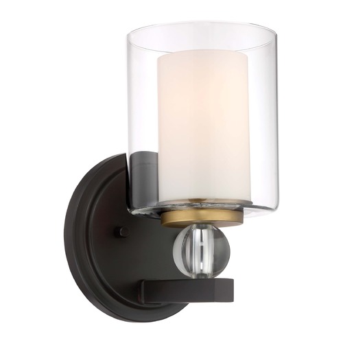 Studio Painted Bronze with Natural Brushed Brass Sconce by Minka Lavery