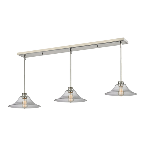 Z-Lite Z-Lite Annora Brushed Nickel Multi-Light Pendant with Bell Shade 428MP14-3BN