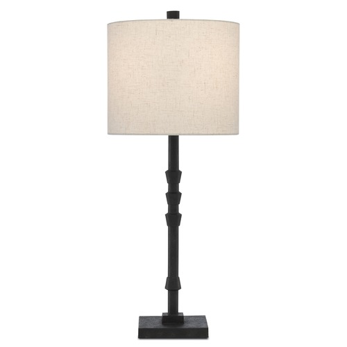 Currey and Company Lighting Currey and Company Lohn Mol� Black Table Lamp with Drum Shade 6000-0344