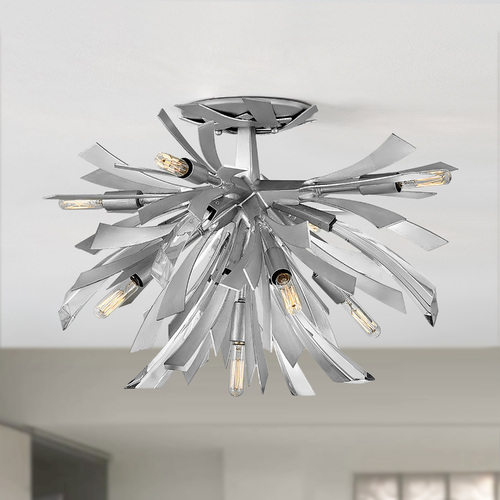 Vida 24-Inch Semi-Flush Mount in Glacial by Fredrick Ramond