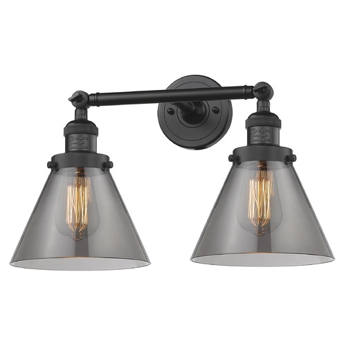 Innovations Lighting Large Cone Matte Black Bathroom Light by Innovations Lighting 208-BK-G43