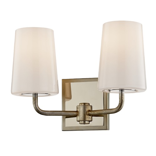 Troy Lighting Simone Silver Leaf Polished Nickel Bathroom Light by Troy Lighting B7692