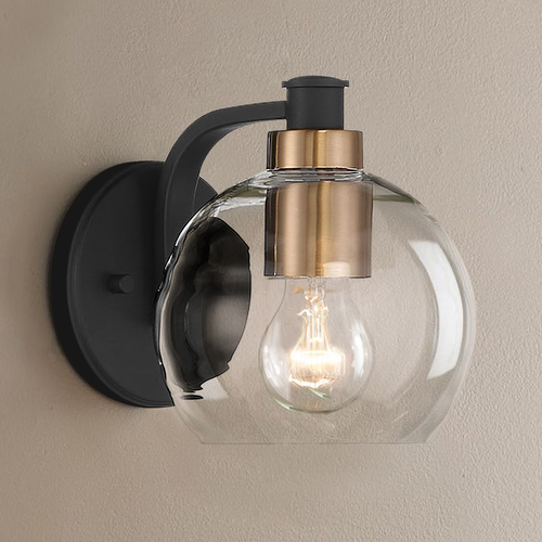 Keyport Sand Coal with natural Brushed Brass Sconce by Minka Lavery