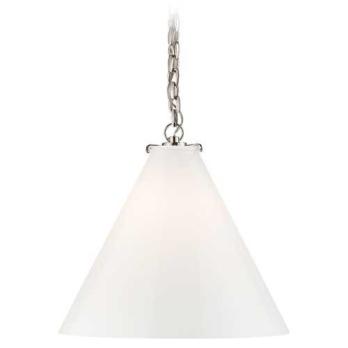 Visual Comfort Signature Collection Thomas OBrien Katie Conical Pendant in Nickel by Visual Comfort Signature TOB5226PNG6WG