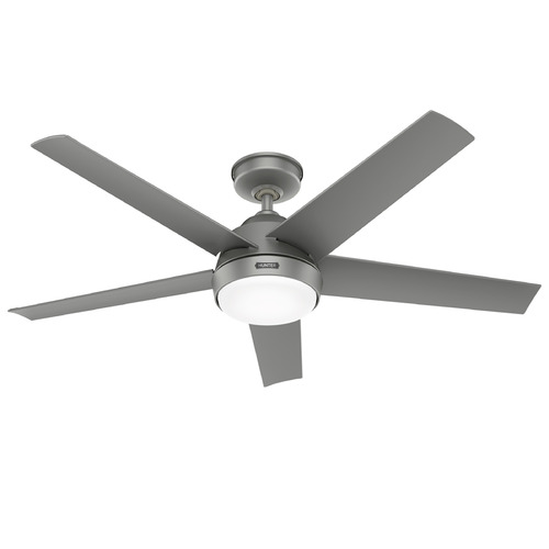 Hunter Fan Company Skyflow Matte Silver LED Ceiling Fan with Light