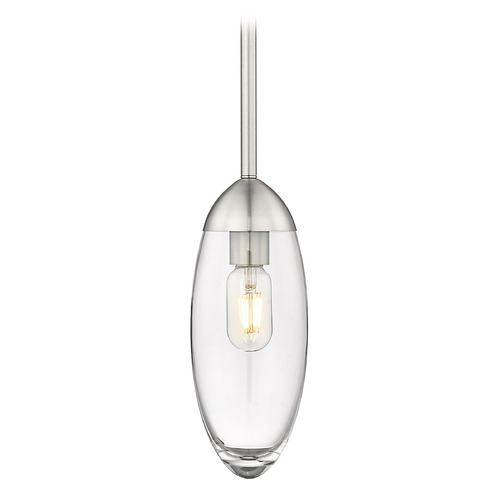 Z-Lite Arden Brushed Nickel Mini-Pendant Light with Oblong Shade