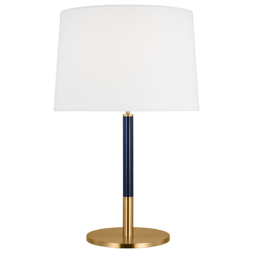 Monroe Medium Table Lamp in Burnished Brass & Navy by VC Studio
