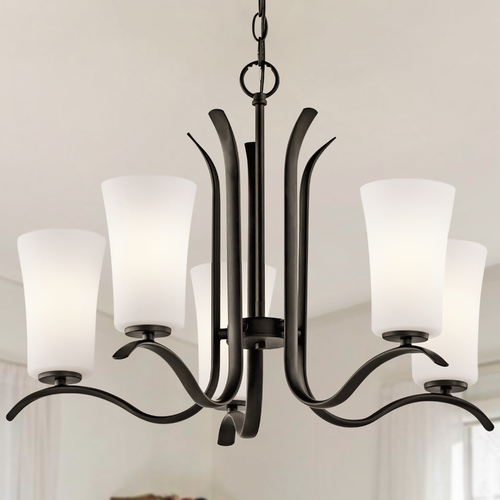 Armida 5-Light Chandelier in Olde Bronze with White Glass by Kichler Lighting