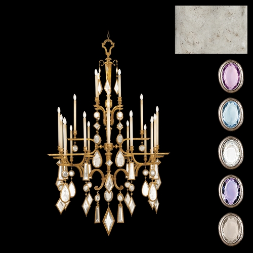 Fine Art Lamps Encased Gems Vintage Silver Leaf Crystal Chandelier