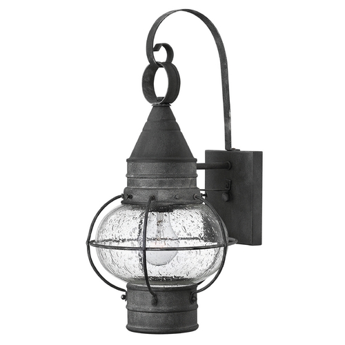 Seeded Glass Outdoor Wall Light Zinc by Hinkley Lighting