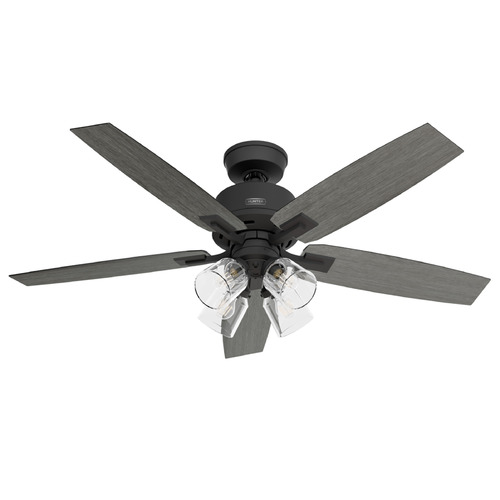 Hunter Fan Company Gatlinburg Matte Black LED Ceiling Fan with Light