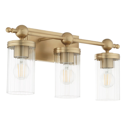 Quorum Lighting Lee Boulevard Aged Brass Bathroom Light by Quorum Lighting 560-3-80