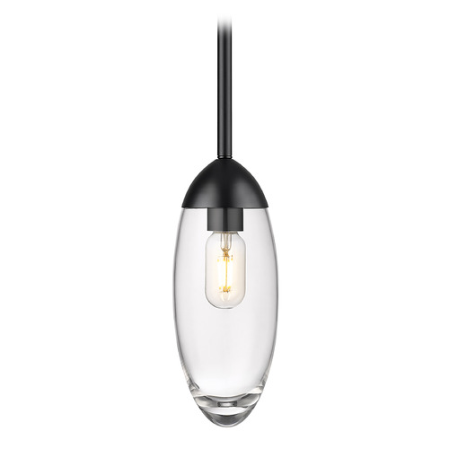 Z-Lite Arden Matte Black Mini-Pendant Light with Oblong Shade