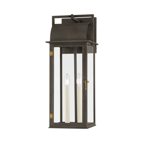 Troy Lighting Bohen French Iron & Patina Brass LED Outdoor Wall Light