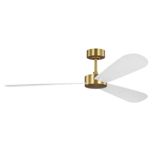 Paddle 60-Inch Smart Fan in Burnished Brass & White by VC Fan