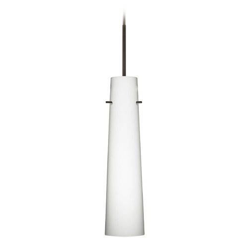 Besa Lighting Camino Bronze Mini-Pendant Light with Cylindrical Shade