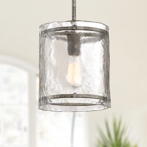 Fortress Pendant in Mottled Silver by Quoizel Lighting