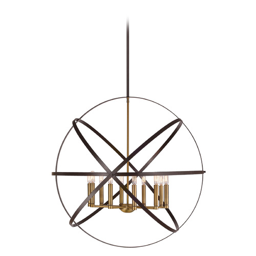 Z-Lite Cavallo Hammered Bronze & Olde Brass Pendant by Z-Lite 463-36HBRZ-OBR