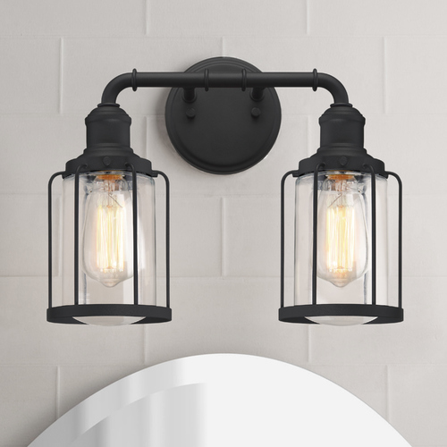 Ludlow Earth Black Bathroom Light by Quoizel Lighting