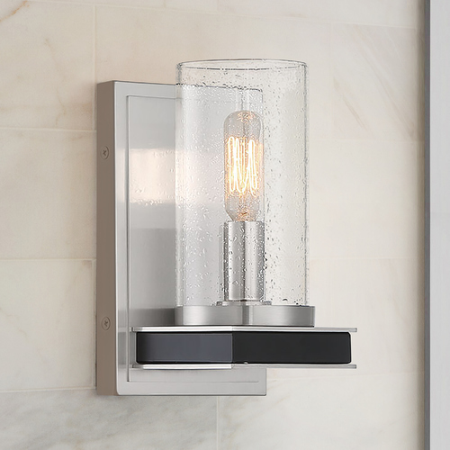 Cole's Crossing Coal with Brushed Nickel Sconce by Minka Lavery