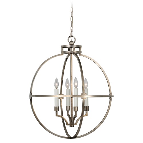 Visual Comfort Signature Collection Chapman & Myers' Lexie 24-Inch Lantern in Nickel by Visual Comfort Signature CHC5517AN