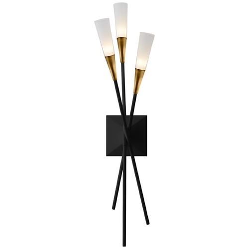 Chapman & Myers Stellar Triple Sconce in Black by Visual Comfort Signature