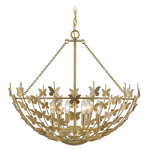 Birch 6-Light Pendant in Burnished Brass by Savoy House