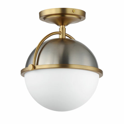 Duke Semi-Flush Mount in Satin Nickel & Satin Brass by Maxim Lighting