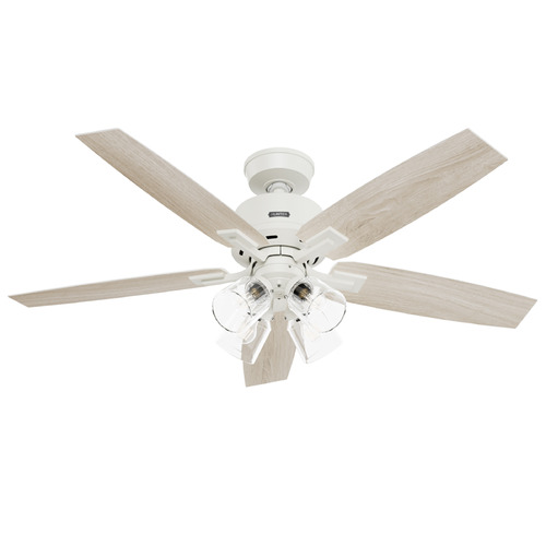 Hunter Fan Company Gatlinburg Matte White LED Ceiling Fan with Light