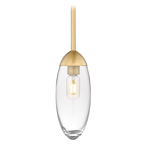 Z-Lite Arden Rubbed Brass Mini-Pendant Light with Oblong Shade
