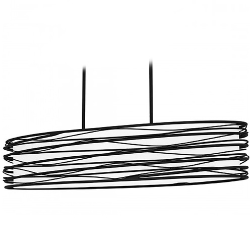 Quoizel Lighting Spiral Mystic Black Island Light with Oval Shade