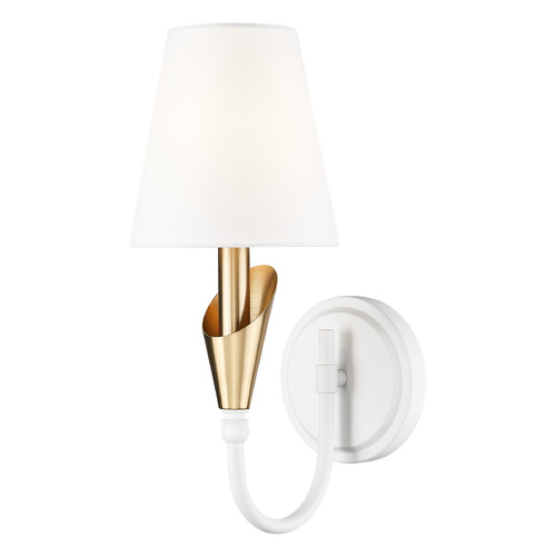 Z-Lite Claudelle Textured White & Modern Gold Sconce