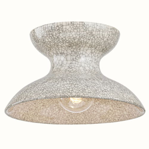 Mitzi By Hudson Valley Mitzi Carina Aged Brass / Ceramic Fluted Cream Flushmount Light