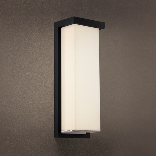 Modern Forms by WAC Lighting Ledge 14-Inch Outdoor Wall Light in Black by Modern Forms WS-W1414-BK