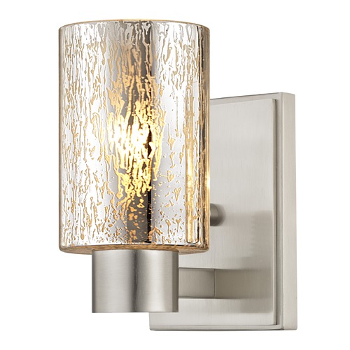 Mercury Glass Sconce Satin Nickel
