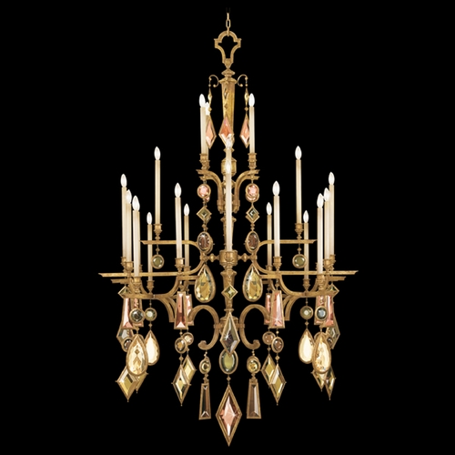 Fine Art Lamps Encased Gems Gold Leaf Crystal Chandelier