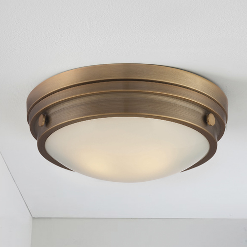 Lucerne 13.25-Inch Flush Mount in Warm Brass by Savoy House